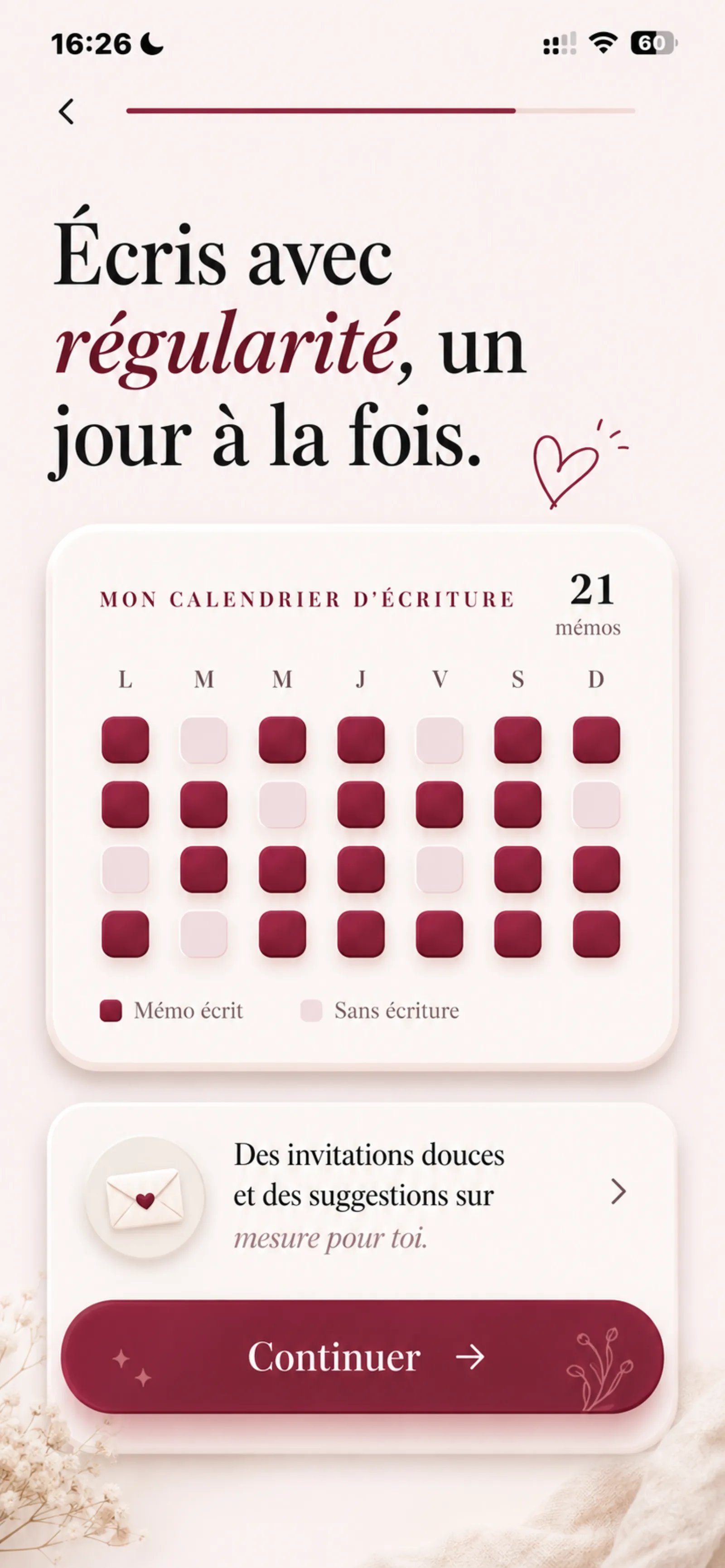 Calendrier d'écriture