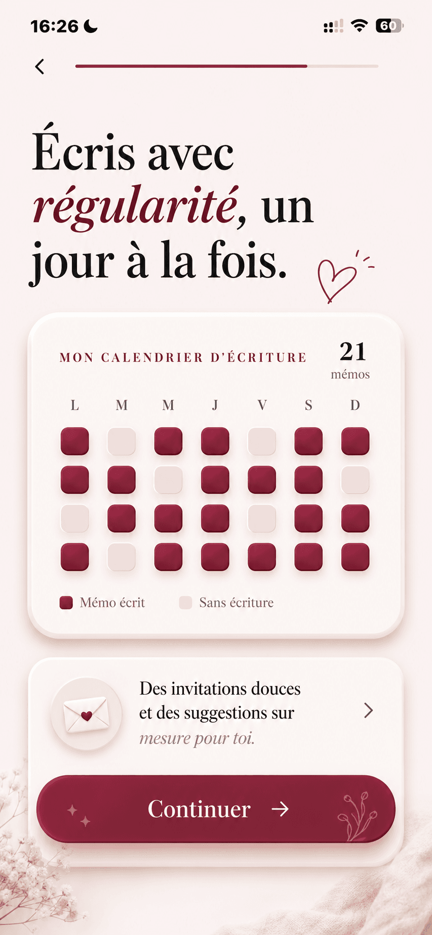 Calendrier d'écriture